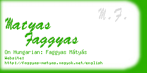 matyas faggyas business card